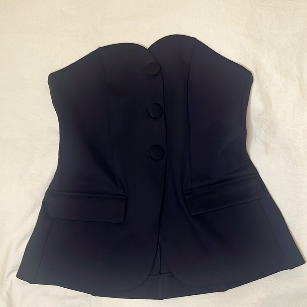 NWT SEND OFFERS Anthropologie strapless black top size XS